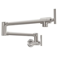 FLG Pot Filler Faucet Brushed Nickel,Stainless Steel Wall Mount Kitchen Foldi...