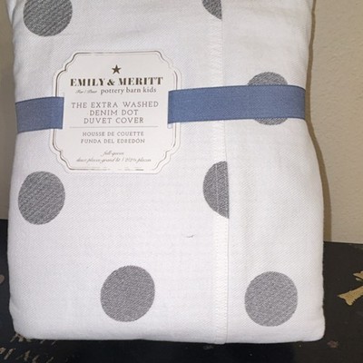 Pottery Barn Kids Emily & Meritt Cotton Polka Dot Duvet Full/Queen 90x88