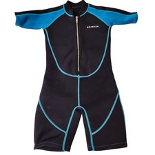 Seaskin Kids Wetsuit Boys Girls Shorty Diving Suit Front Zip Black Sz 6 Beach