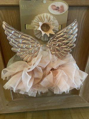Elly & Emmy Angel Tutu Set Outfit 3-pc. Set / Baby's First Photo Newborn 0-12M