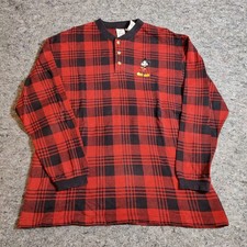 Vintage The Disney Store Long Sleeve Mickey Mouse Embroidered Henley Shirt XL