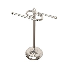 Gatco 1546Pn Modern Round Base Freestanding Countertop S Style Towel Holder
