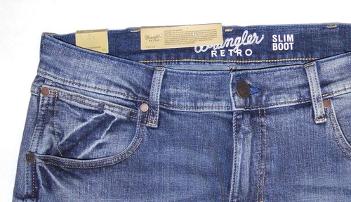 WRANGLER - Jeans uomo NUOVO retrò slim bootcut fit 34"W x 30"L blu denim - Foto 5 di 7