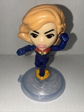 The Marvels Captain Marvel 1 Blue Stand McDonalds Happy Meal Toy 2023 Loose