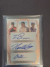 2024 Leaf Trinity Travis Bazzana / Nick Kurtz / Charlie Condon Auto Bronze /49