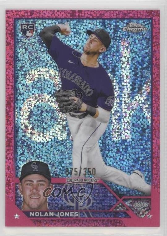 2023 Topps Chrome Magenta Speckle Refractor 75/350 Nolan Jones #43 12or