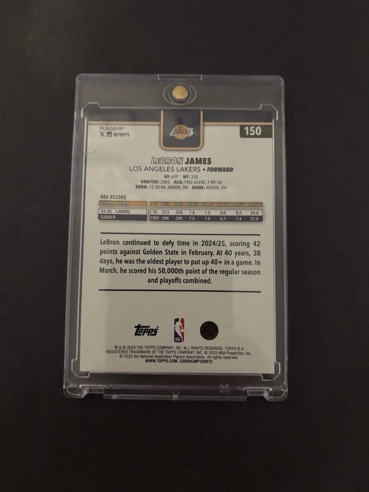 2025 Topps LeBron James Green Foil Tipoff /99 Los Angeles Lakers - Imagem 4 de 4