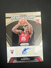 2023-24 Prizm Adama Sanogo Rookie Penmanship Auto RC Bulls RP-SAN