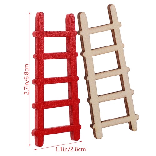 10 Pcs Mini Wooden Ladder House Dollhouse Decorations Miniature Model - Picture 9 of 12