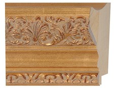 Picture Frame Moulding Wood 18Ft Bundle - Ornate Antique Gold Finish - 4.25" W
