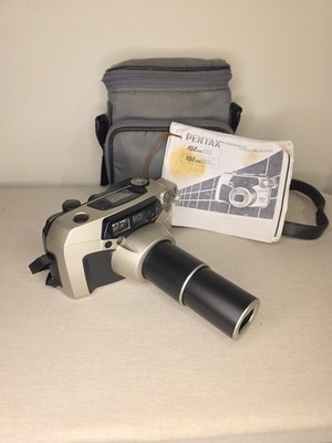 Pentax IQZoom 200 35mm Film Camera 48-200mm Zoom Lens TESTED + Case/New Battery