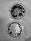 LOT OF 2!! SMI Mint 999 Silver Round Buffalo Indian Head Coin 1 oz