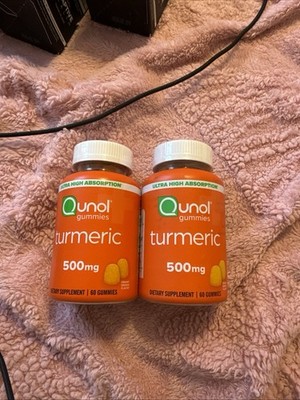 2x Qunol gummies Turmeric 500mg | 60 Gummies | Rich Tangerine Flavor | 2 PACK