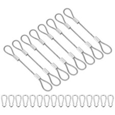 5 Inch Safety Cable Lock, 8 Pcs 304 Stainless Steel Security Wire Rope Clear