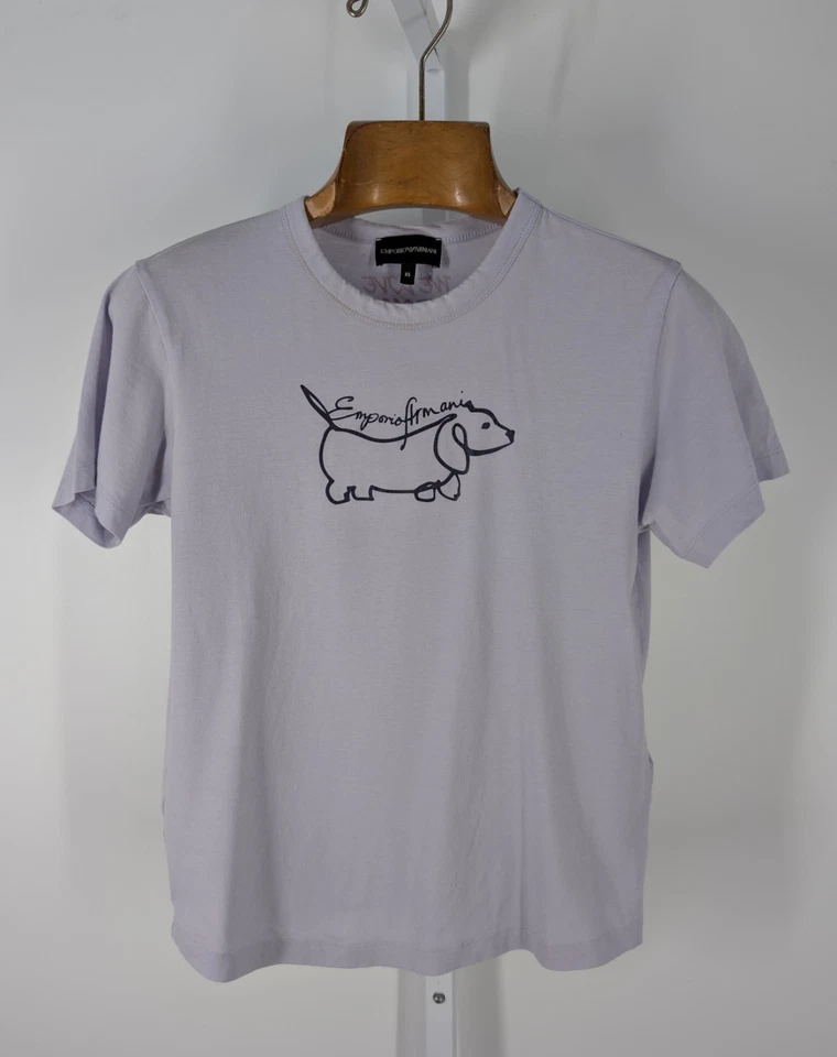 Giorgio Armani Vtg Y2K We Love Dogs #23 Magazine Promo Rare T Shirt Dachshund XS - Image 2 of 4