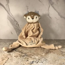 MY FIRST 1ST EASTER FAWN DEER LOVEY RATTLE WITH KNOTTED CORNERS SECURITY BLANKET