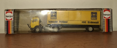 Seltener Herpa 1:87 Mercedes-Benz Sattelzug ADAC Technischer Prüfdienst...