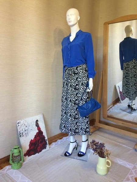 Women Navyboot Shirt Navy Silk 38