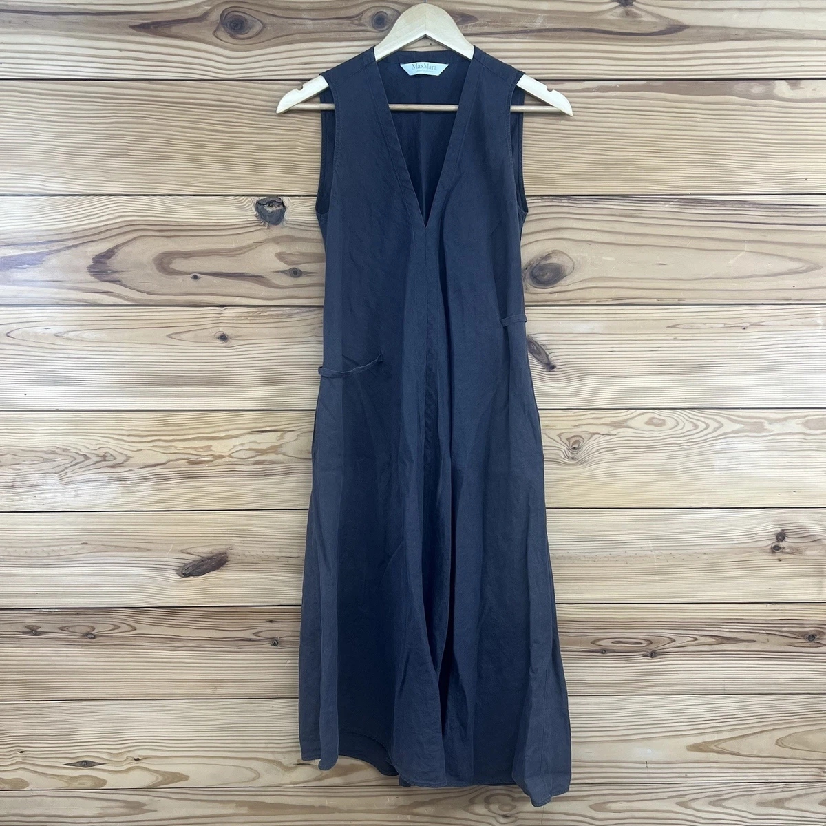 MaxMara 最高級puro lino リネン100 アシンメトリーワンピース MaxMara