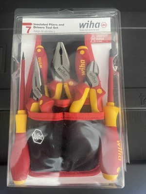 Wiha 32985 7 Piece Insulated Industrial Pliers and Screwdriver Set Belt Set