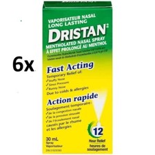6x 30ml Dristan Mentholated Nasal Mist Spray Long Lasting 12 hour  Exp 12/2025