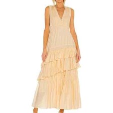Loveshackfancy Jordie Dress Warm Sand NEW Size Medium  Ruffle Maxi