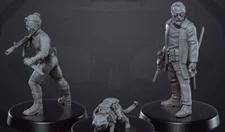Zombie Outbreak Survivor Couple With Cat Medic 3-Pk Proxy 3D Printed Models