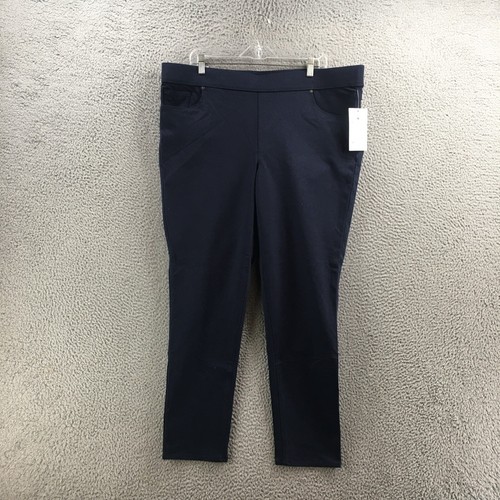Gloria Vanderbilt Slim Ponte Ankle Pants Women 20W Ave (actual 42x28.5) Blue NEW