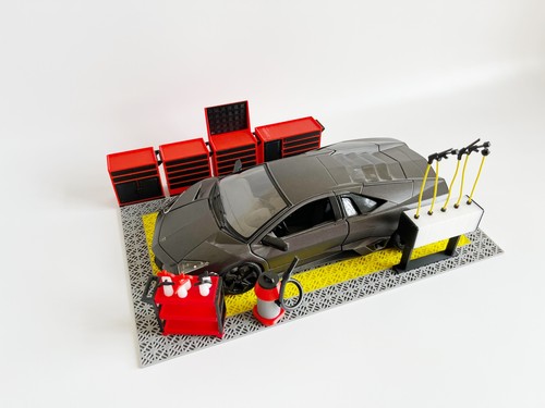 Diorama 1:18/24 Car Wash Prop Model Kit Garage Maintenance Tool Scene Prop Model - Picture 3 of 42