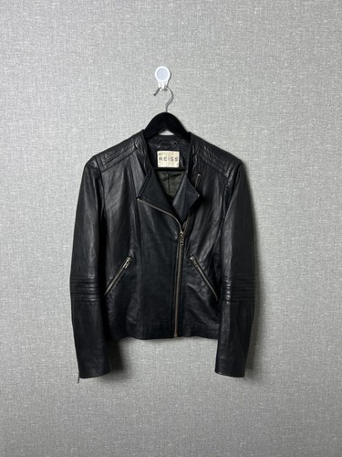 Reiss schwarze Lammleder Bikerjacke Damengröße US6 - Bild 1 von 15