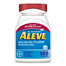 Aleve Pain Relief Naproxen Sodium Tablets 200 Count Fever Reducer 12 Hour Relief