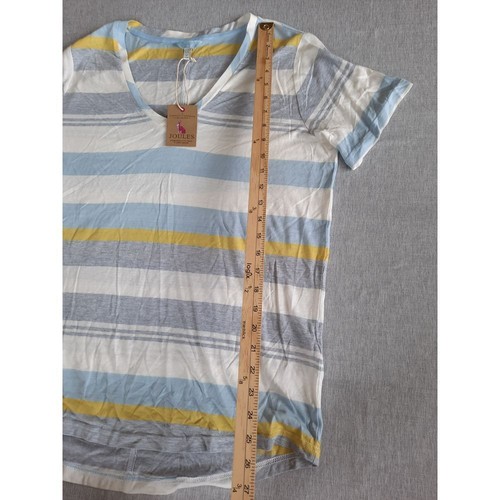 Joules Women 10 Tops Summer Blouse Stripes Embroider Multi-color - Picture 2 of 9