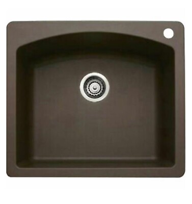 Blanco 440208 Diamond Silgranit II Dual Mount Single-Bowl Sink (Cafe Brown)