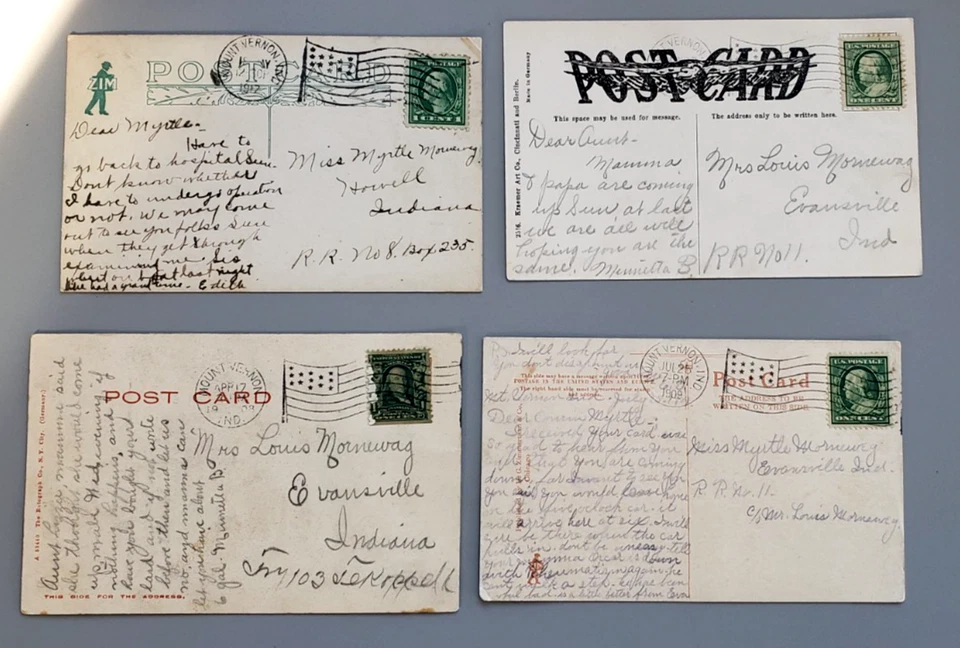 Mt Vernon, IN. Post Cards, Soldiers & Sailors Monumont, Catholic Church ca 1908 - Image 2 of 2