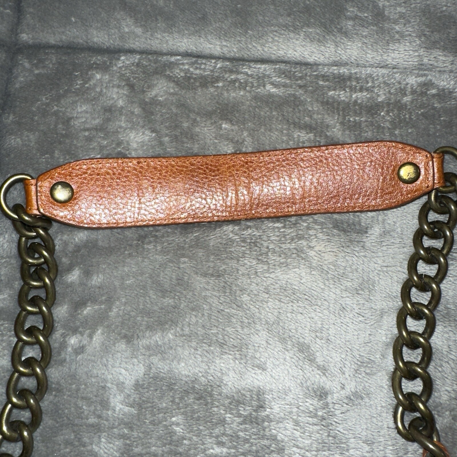 VINTAGE ISABELLA FIORE  Leather, Brass & Velvet SHOULDER HANDBAG EUC RARE image 10