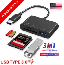 USB C TO SD CARD READER OTG Adapter USB 3.0 Micro SD Memory Card Reader