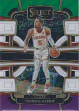 2023-24 Panini Select Green White Purple Concourse #27 Dejounte Murray - Hawks