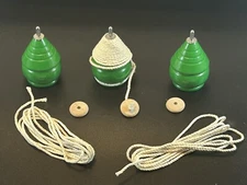 3 Vintage Spinning Wood Top Toys Made In USA