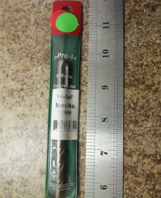 New Metabo ''Pro 4 SDS-Plus'' Concrete Drill Bit 1/4'' x 2''x4'' BRAND NEW