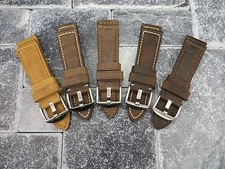 22mm Leather Strap Brown Tang Assolutamente Watch Band for fits PANERAI PAM II