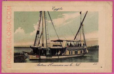 ag2665  - EGYPT - VINTAGE POSTCARD  - Excursion boat on the Nile - 1912