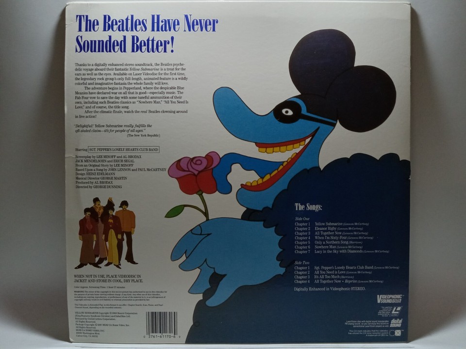Beatles, The Yellow Submarine (Laserdisc) 1987 VG++ eBay