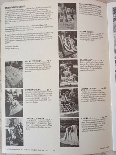 Leisure Arts Afghan Book 2 Leaflet #102 VTG 1977 Knit and Crochet 16 patterns - Picture 3 of 12
