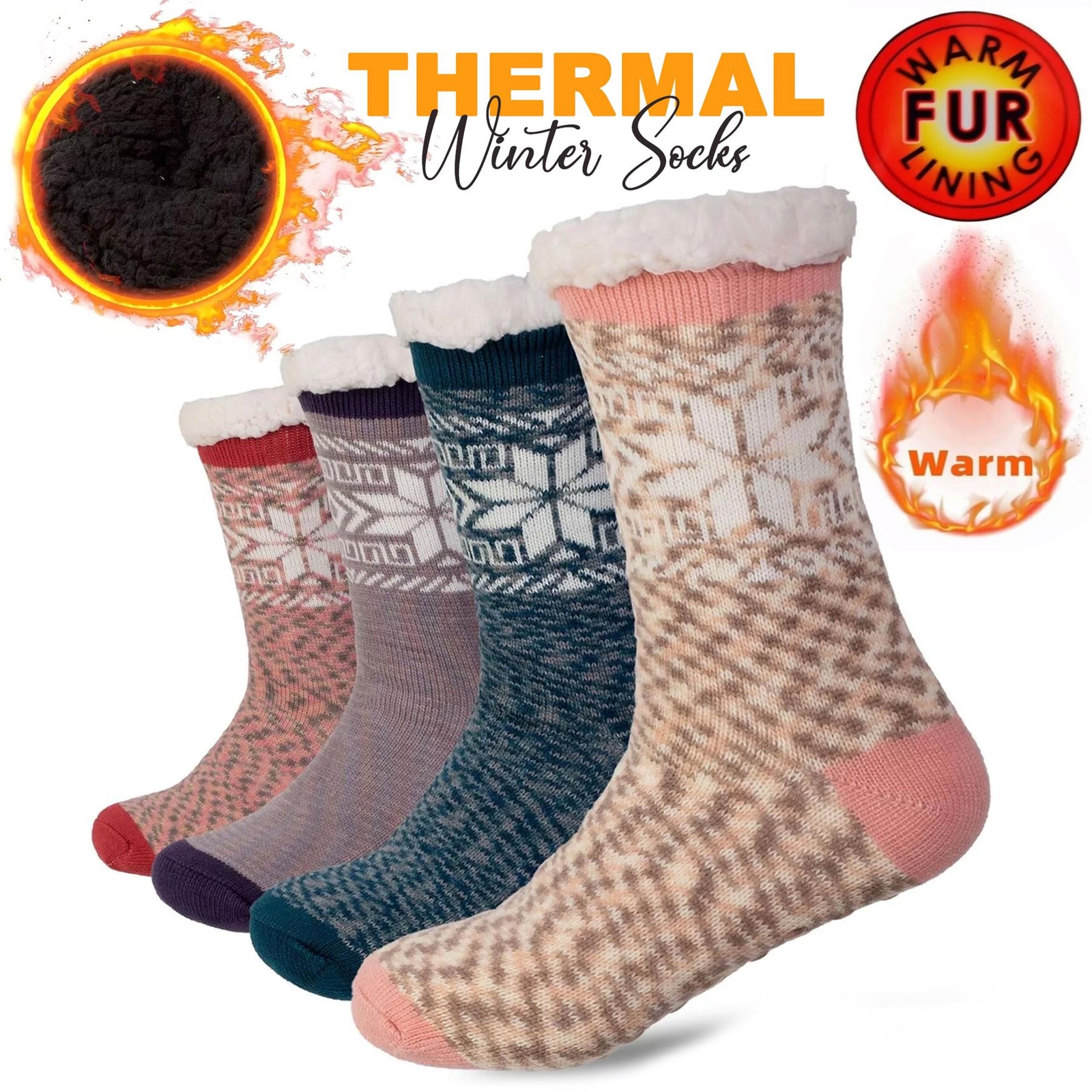 SAOLA 1 3 paia calze ciabatte sherpa donna termiche 4 7 TOG morbide calde invernali in pile