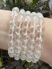 natural Clear Quartz Beaded donghai white Crystal Bracelet jewelry gift 1pc