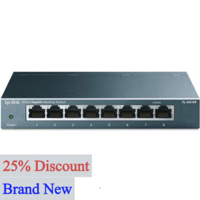 TP-Link TL-SG108 8 Port Gigabit Unmanaged Ethernet Network Switch
