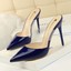 thumbnail 8 - Ladies Perspex Strap Mules Women Pointed Toe High Heels Stilettos Slip On Shoes