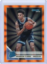 2019-20 Panini Donruss Brandon Clarke Grizzlies Rated Rookie Orange Holo Laser
