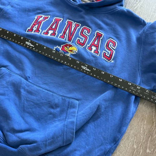 Vintage Kansas Jayhawks Youth L Sweatshirt Hoodie Unisex ~ womens Size S College - Picture 3 of 6