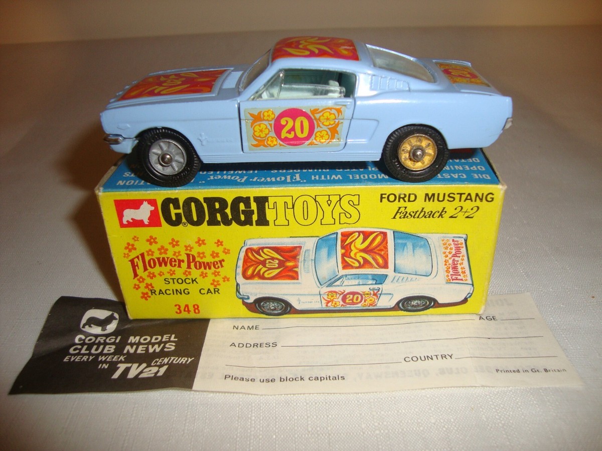 CORGI 348 FORD MUSTANG FLOWER POWER STOCK RACING CAR - EXCELLENT
